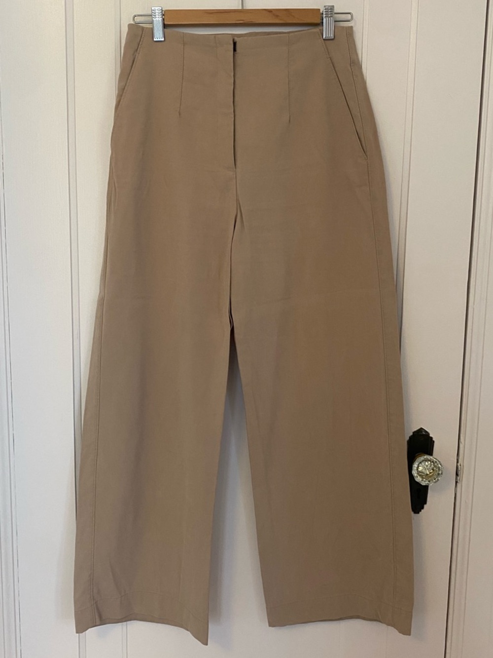 Dynamite Neutral Beige High-Rise Wide Leg Trousers Size 4 Pants Work Business